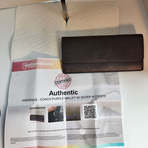 Coach Black Envelope Clutch Leather Wallet Snap Closure Zipper Pocket Vtg w/COA - Picture 12 of 14